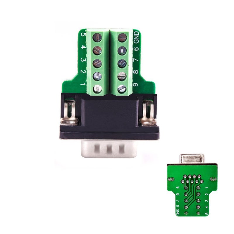 YIOVVOM DB9 Breakout Connector, Male Female 9 pin RS232 connectors, Solderless D-SUB RS485 Serial Adapter Module Board with Screw Terminals, Case, Long Bolts - Image 4